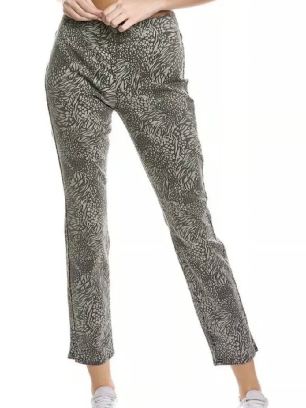 Nydj Pull-On Shadow Animal Charcoal Skinny Jean Women's Size 2